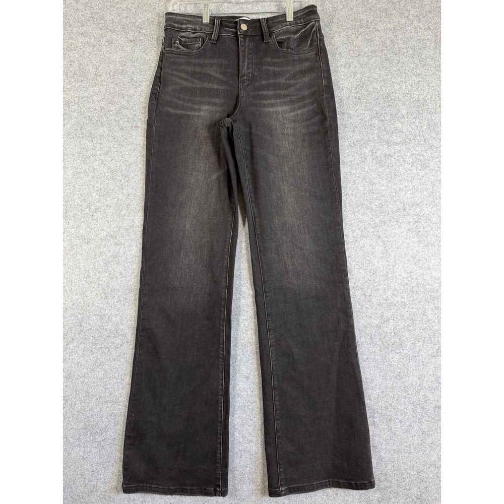 Flying Monkey Flare Jeans Womens 28 Black Good High Rise F4298